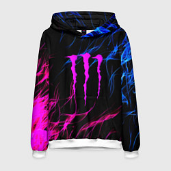 Толстовка-худи мужская Monster energy неоновое пламя, цвет: 3D-белый