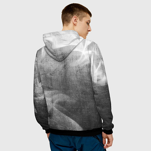 Мужская толстовка Mass Effect - grey gradient вертикально / 3D-Черный – фото 4