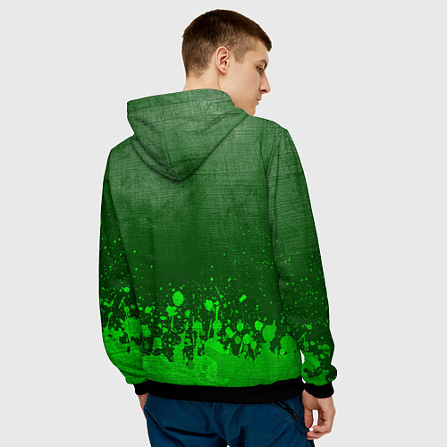 Мужская толстовка Behemoth - green gradient посередине / 3D-Черный – фото 4
