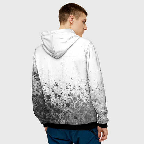 Мужская толстовка HIM - white gradient посередине / 3D-Черный – фото 4