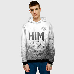Толстовка-худи мужская HIM - white gradient посередине, цвет: 3D-черный — фото 2