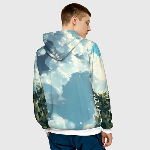 Мужская толстовка Милая блондинка на природе / 3D-Белый – фото 4