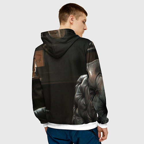 Мужская толстовка Скромная рыжая девушка на диване / 3D-Белый – фото 4