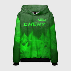 Мужская толстовка Chery - green gradient посередине