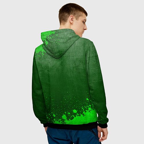 Мужская толстовка Land Rover - green gradient / 3D-Черный – фото 4