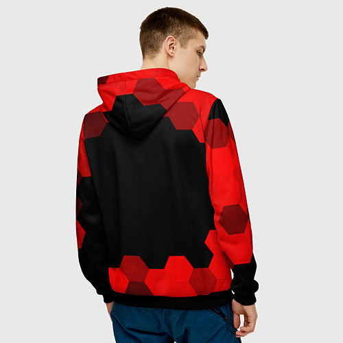 Мужская толстовка Citroen - red gradient / 3D-Черный – фото 4