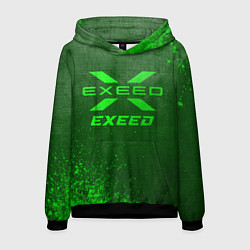 Толстовка-худи мужская Exeed - green gradient, цвет: 3D-черный