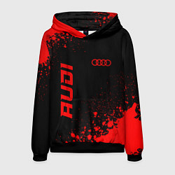 Толстовка-худи мужская Audi - red gradient вертикально, цвет: 3D-черный