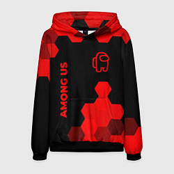 Толстовка-худи мужская Among Us - red gradient вертикально, цвет: 3D-черный