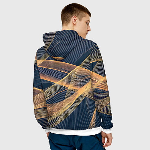Мужская толстовка Световые волны / 3D-Белый – фото 4