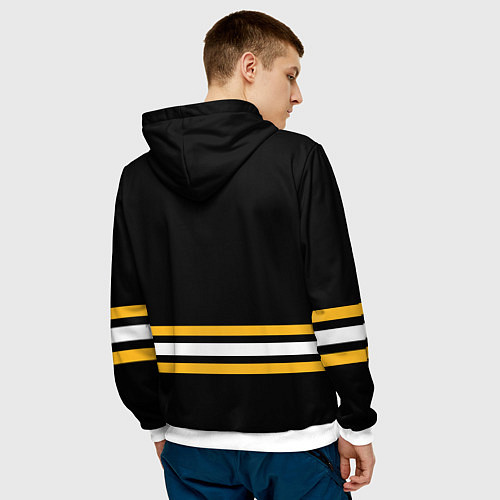 Мужская толстовка Бостон Брюинз хоккей / 3D-Белый – фото 4