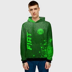 Толстовка-худи мужская Fiat - green gradient вертикально, цвет: 3D-черный — фото 2