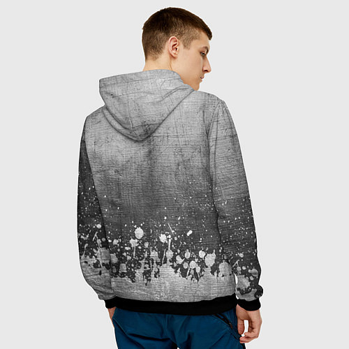 Мужская толстовка Marilyn Manson - grey gradient посередине / 3D-Черный – фото 4