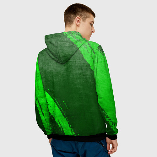Мужская толстовка Twenty One Pilots - green gradient вертикально / 3D-Черный – фото 4
