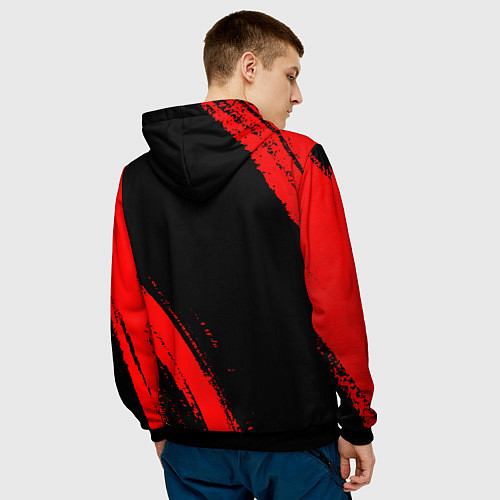 Мужская толстовка Twenty One Pilots - red gradient вертикально / 3D-Черный – фото 4