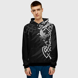 Толстовка-худи мужская Верные спутники Одина, цвет: 3D-черный — фото 2