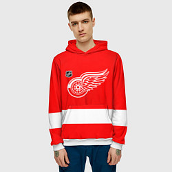 Толстовка-худи мужская Detroit Red Wings hockey, цвет: 3D-белый — фото 2