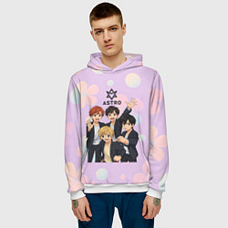 Толстовка-худи мужская Astro anime, цвет: 3D-белый — фото 2