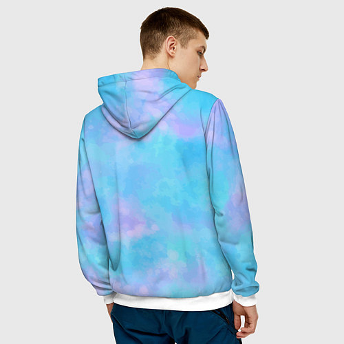 Мужская толстовка Билли Айлиш с зелеными волосами / 3D-Белый – фото 4