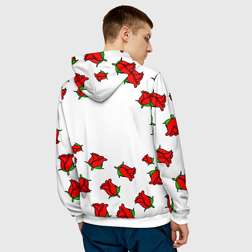 Мужская толстовка Monster energy steel rose / 3D-Белый – фото 4