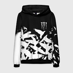 Толстовка-худи мужская Monster energy crow, цвет: 3D-черный
