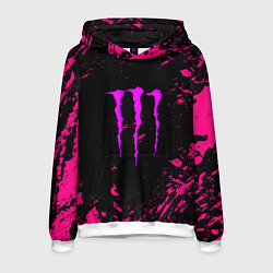 Толстовка-худи мужская Monster energy неоновые краски лого, цвет: 3D-белый