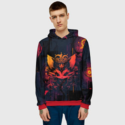 Толстовка-худи мужская Магический лисёнок, цвет: 3D-красный — фото 2