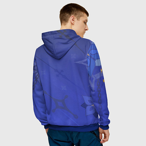 Мужская толстовка Альбедо Genshin Impact / 3D-Синий – фото 4