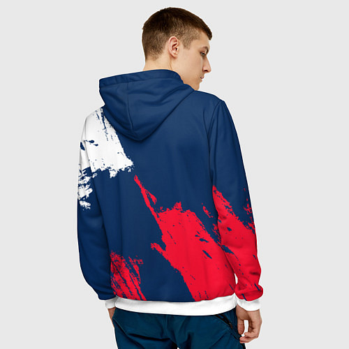 Мужская толстовка Вашингтон Кэпиталз - брызги красок / 3D-Белый – фото 4