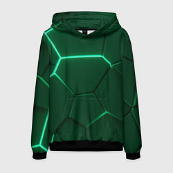 Мужская толстовка Зеленые плиты с неоном
