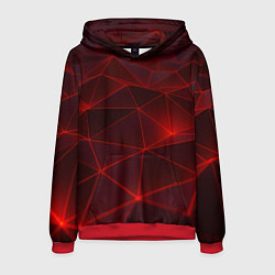 Мужская толстовка Красные полигоны с неоном