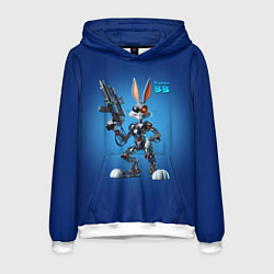 Мужская толстовка Cyborg Bugs Bunny with a gun - ai art fantasy