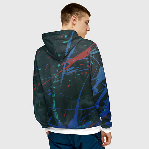 Мужская толстовка Девушка с маской киберпанк / 3D-Белый – фото 4