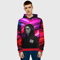 Толстовка-худи мужская Bones в наушниках, цвет: 3D-красный — фото 2