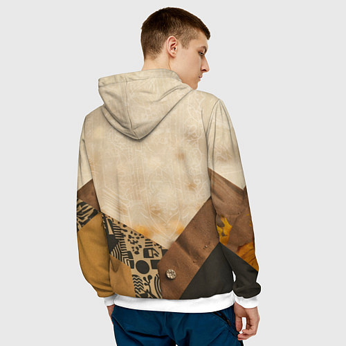 Мужская толстовка Удивительный рыжий лисёнок / 3D-Белый – фото 4