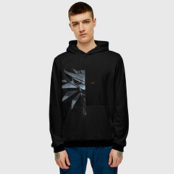 Толстовка-худи мужская Зверь в полумраке - Ведьмак 3, цвет: 3D-черный — фото 2