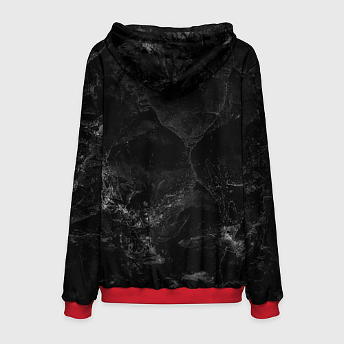 Мужская толстовка Bones сидит на троне из черепов / 3D-Красный – фото 2