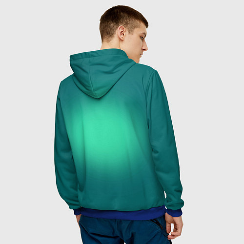 Мужская толстовка Croco cub is a cool skateboarder / 3D-Синий – фото 4