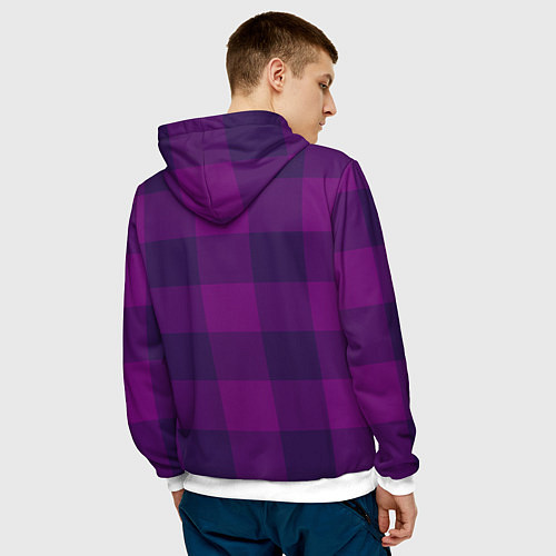 Мужская толстовка Баклажан ультрафиолет / 3D-Белый – фото 4