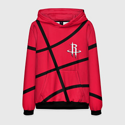 Мужская толстовка Хьюстон Рокетс - текстура малинового мяча