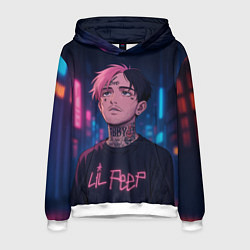 Мужская толстовка LiL Peep - Неоновый аниме арт