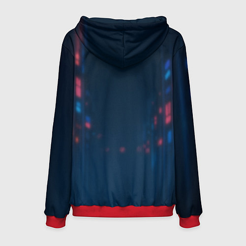 Мужская толстовка Juice WRLD - Неоновый аниме арт / 3D-Красный – фото 2