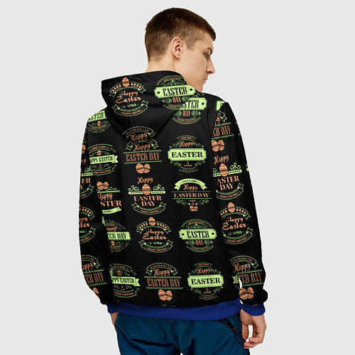 Мужская толстовка Easter holidays / 3D-Синий – фото 4