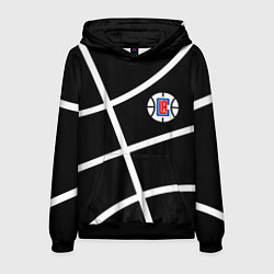 Мужская толстовка Клипперс - текстура черного мяча