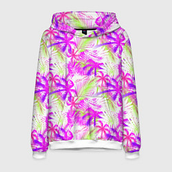Толстовка-худи мужская Palm tree pink, цвет: 3D-белый