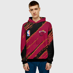 Толстовка-худи мужская Майами Хит - цвета команды, цвет: 3D-черный — фото 2