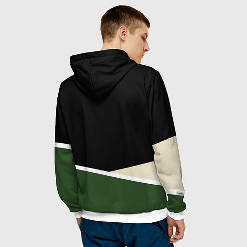 Мужская толстовка Милуоки Бакс - линии / 3D-Белый – фото 4