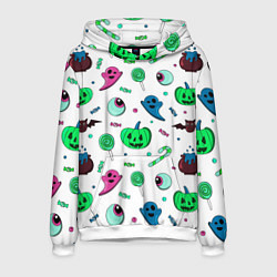 Мужская толстовка Halloween light green pumpkin - паттерн
