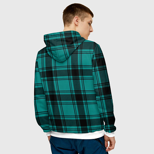 Мужская толстовка Checkered dark blue / 3D-Белый – фото 4