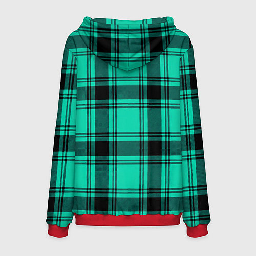 Мужская толстовка Checkered turquoise / 3D-Красный – фото 2